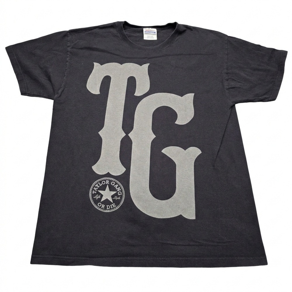 Wiz Khalifa Taylor Gang T-Shirt Mens Large‎ TG Logo Black Hanes Heavyweight L